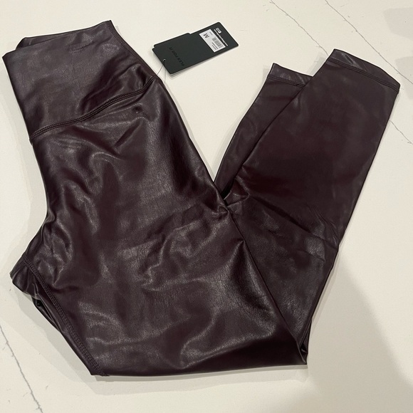 NWT LEATHERETTE LEGGING - 90 DEGREE BY REFLEX Burgundy Dark Cherry M - Picture 4 of 6